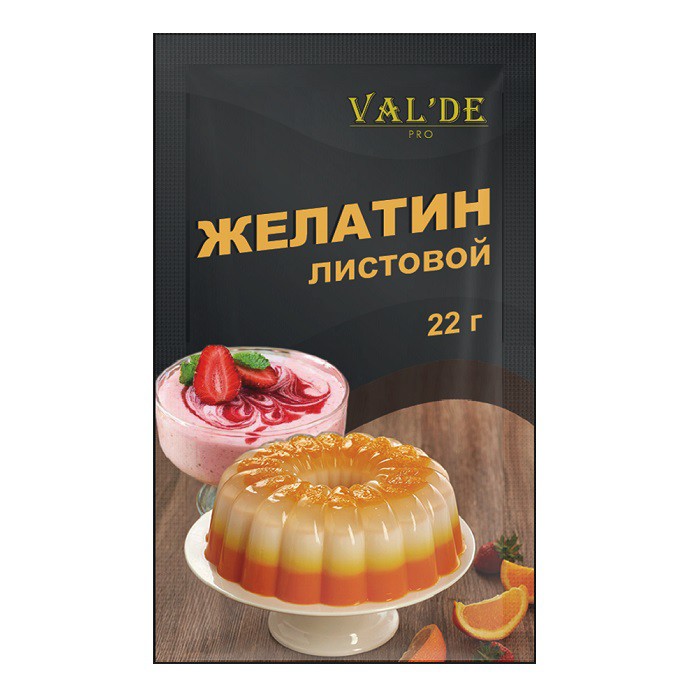 купить Желатин пищевой листовой  Val'de 22 гр/упак